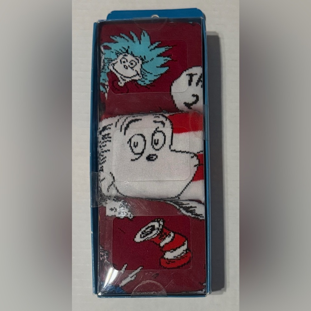 Dr. Seuss Crew Socks Set - Red, Blue, White